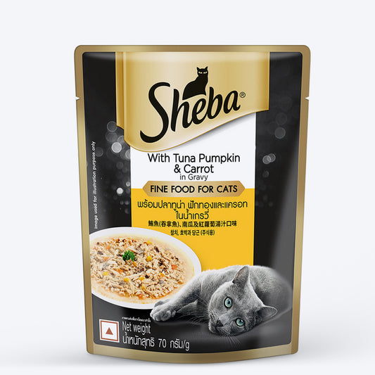 Sheba Rich Premium Tuna Pumpkin & Carrot In Gravy Adult Wet Cat Food - 70 gm Packs